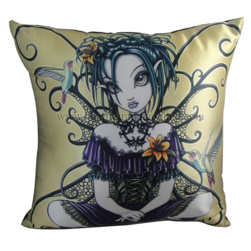   ART GOTH FAIRY LILIAN AND HUMMINGBIRDS SOFT PILLOW HOME ACCENT  