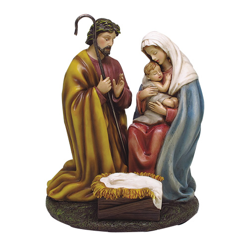 Nativity Statue Mary Joseph and Baby Jesus Manger Religious