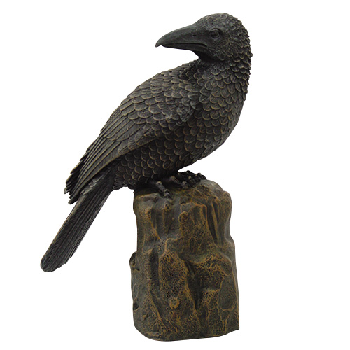 red raven resin statue