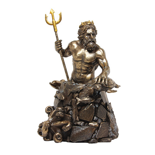 Greek Sea God Poseidon Carrying Trident Figurine Statue Sculpture Hades ...